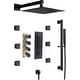 preview thumbnail 1 of 16, 12" In Wall Rainfall 3 Way Thermostatic Shower System w/ Slide Bar, 6 Jets Matte Black