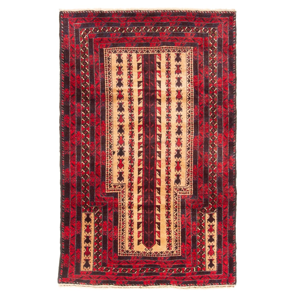 ECARPETGALLERY Hand-knotted Teimani Beige Wool Rug - 2'11 x 4'6
