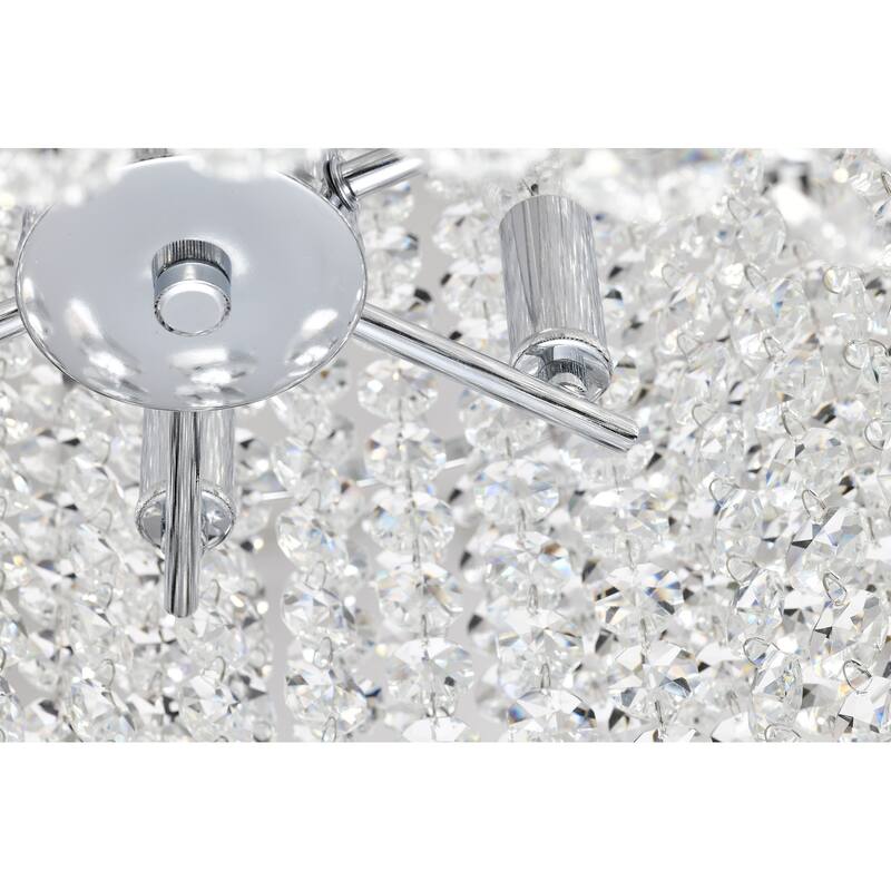 Chrome Finish 6-Light Glam Chandelier with Tier Cascading Crystals