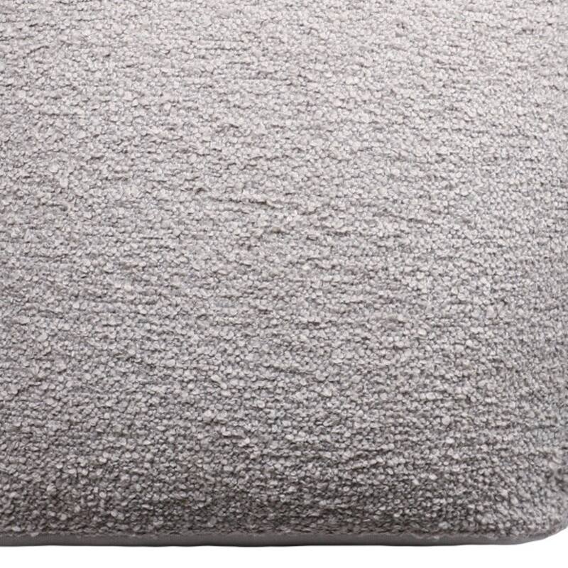 HomeRoots 18" Gray Polyester Cube Outdoor Pouf Ottoman