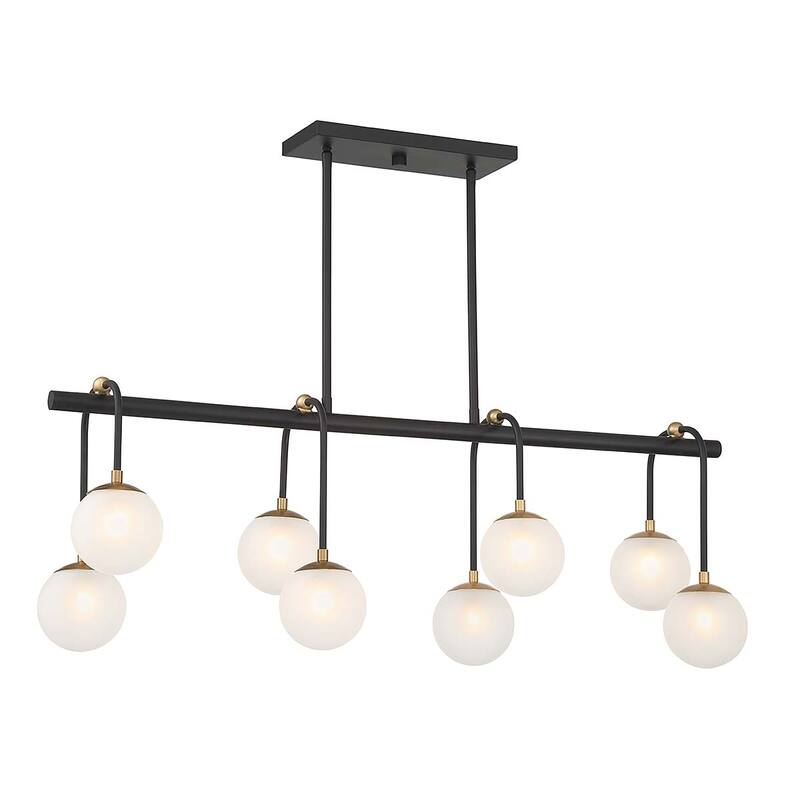 Savoy House 1-6699-8 Couplet 8 Light 38" Wide Linear Chandelier - Matte Black / Warm Brass