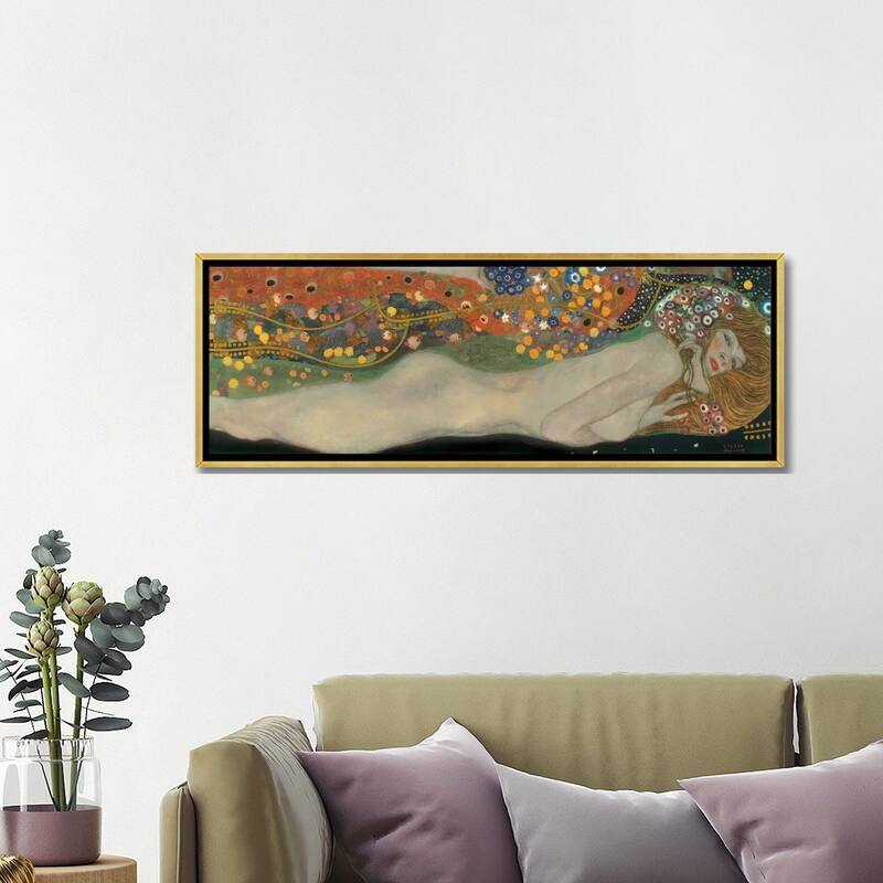 iCanvas "Sea Serpents, Detail IV" by Gustav Klimt Framed Canvas Print