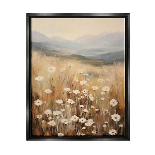 Stupell Mountain Valley Meadow Framed Floater Canvas Wall Art Design by ...