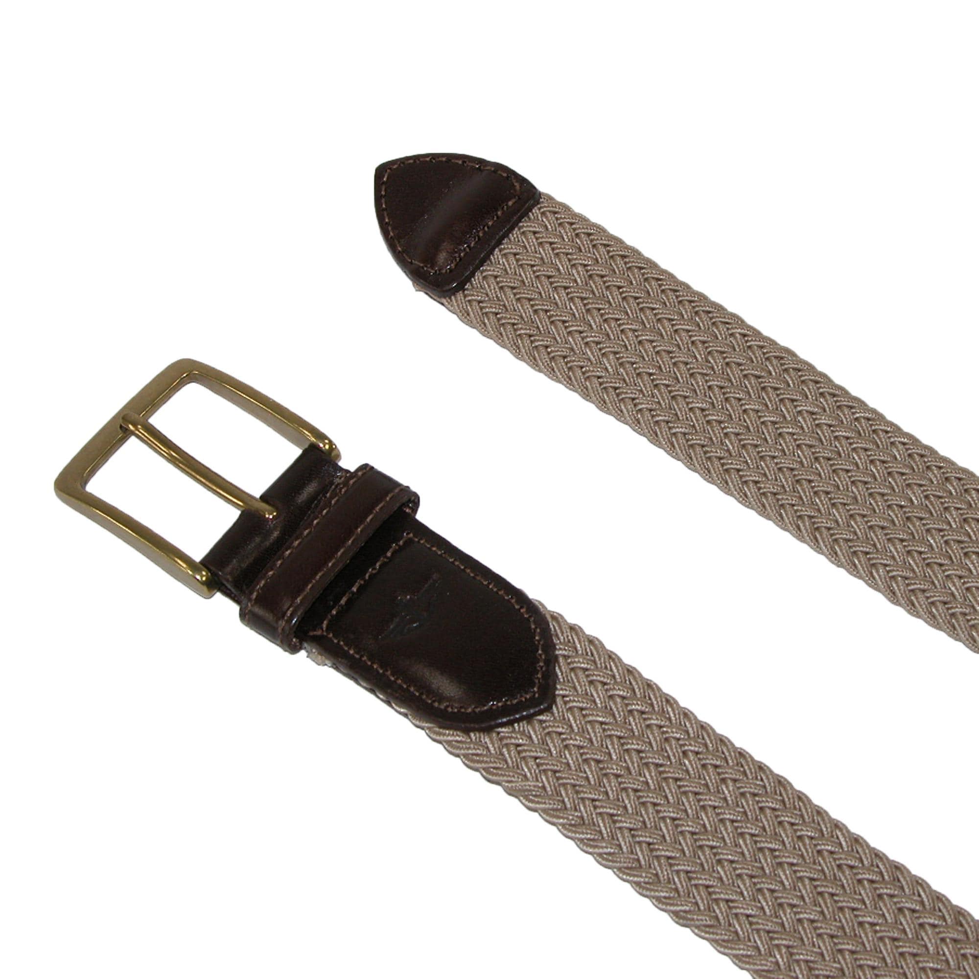 Dockers men's elastic braided stretch belt with leather tabs