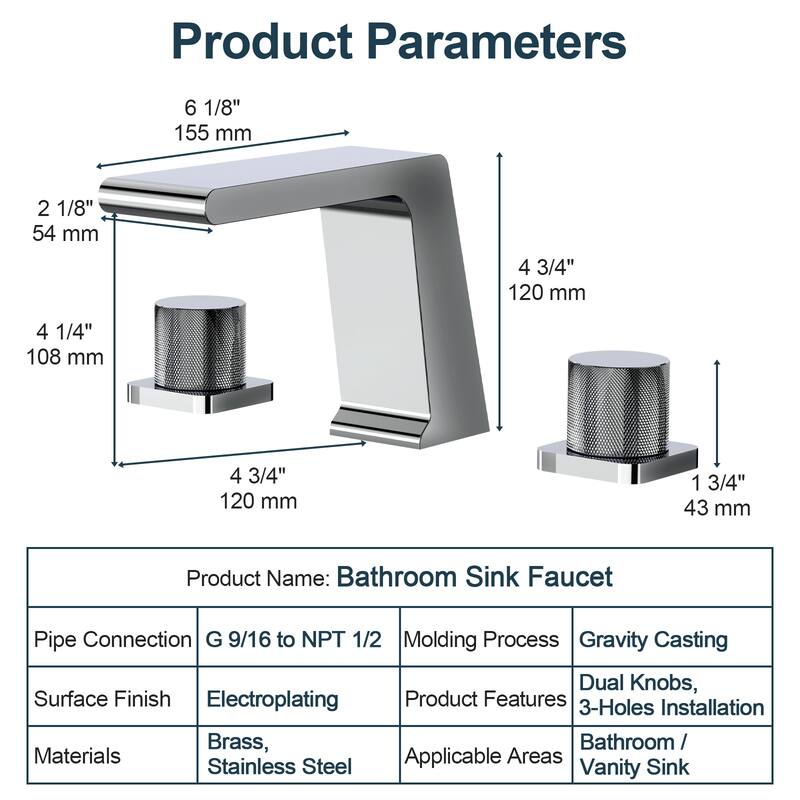 GRANDJOY 10" Rainfall Shower System with 2-Handle Waterfall Bathroom Sink Faucet Combo Set