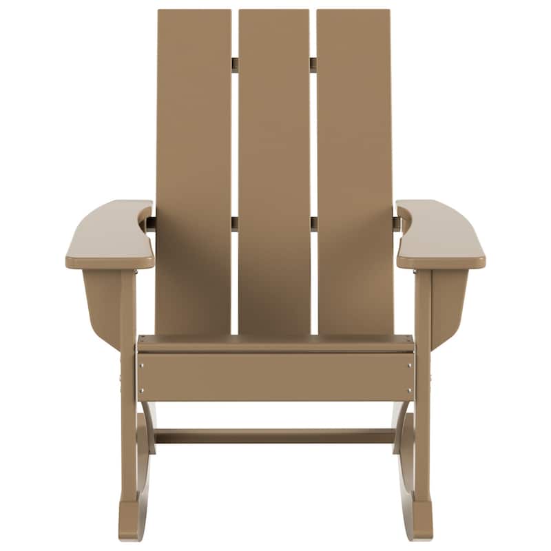 Shoreside Modern Eco-Friendly All Weather Poly Adirondack Rocking Chairs (Set of 2)