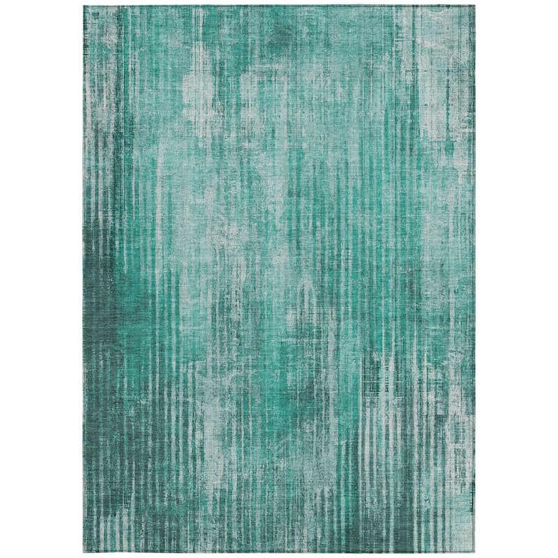 HomeRoots Striped Transitional Rectangle Outdoor Rug