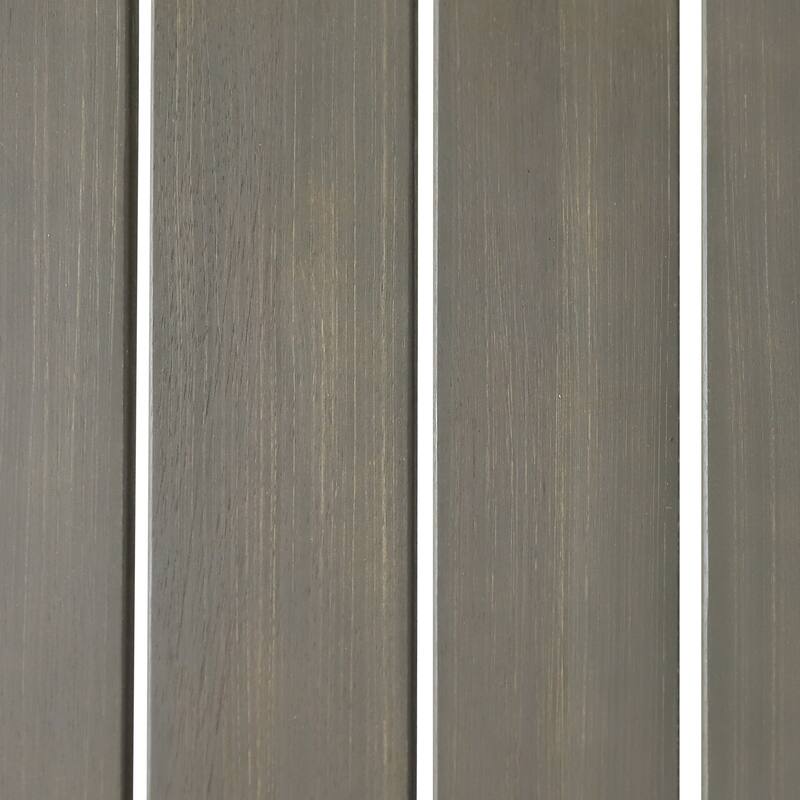 Roomfitters 2-Piece Outdoor Metal Bar Stools, Industrial Patio Backless Counter Height Chairs with Wood Slat Top, Black+Grey