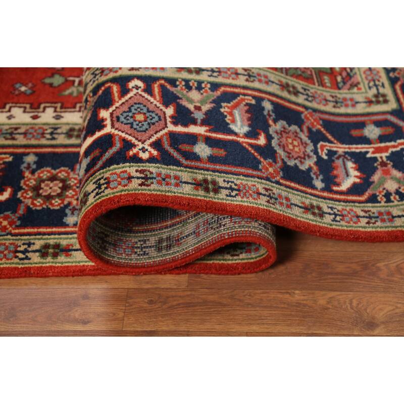 Geometric Heriz Serapi Oriental Area Rug Hand-Knotted Wool Carpet - 7'10"x 9'10"