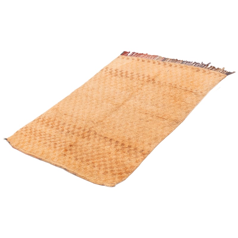 ECARPETGALLERY Hand-knotted Beni Ourain Beige Wool Rug - 4'2 x 5'6