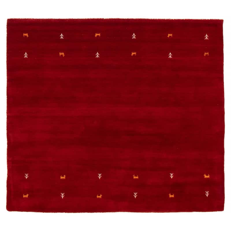 Kashkuli Gabbeh Red Rug 7'0" x 6'4" - 7'0 x 6'4 - Red - 7'0 x 6'4