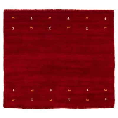 Kashkuli Gabbeh Red Rug 7'0" x 6'4" - 7'0 x 6'4