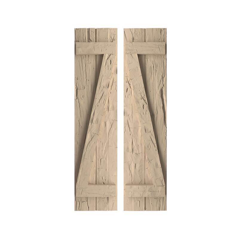 Rustic Two Board Joined BoardnBatten Faux Wood Shutters w/ZBoard