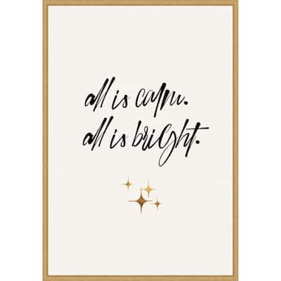 All Is Bright by Eins Kubistika (23 x 33 in.), Framed Canvas Wall Art Print - Sylvie Bright Gold