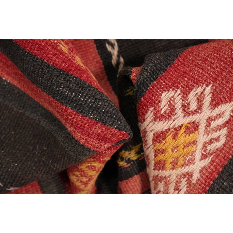 Hand Woven Oriental 100% Wool Carpet Southwestern Tribal Multi-Colored Kilim Area Rug - 9' 10'' X 6' 4''