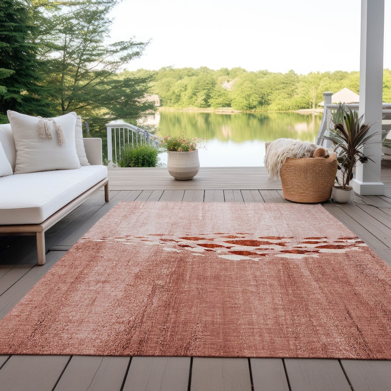 Machine Washable Indoor/ Outdoor Chantille Modern Sea Life Rug