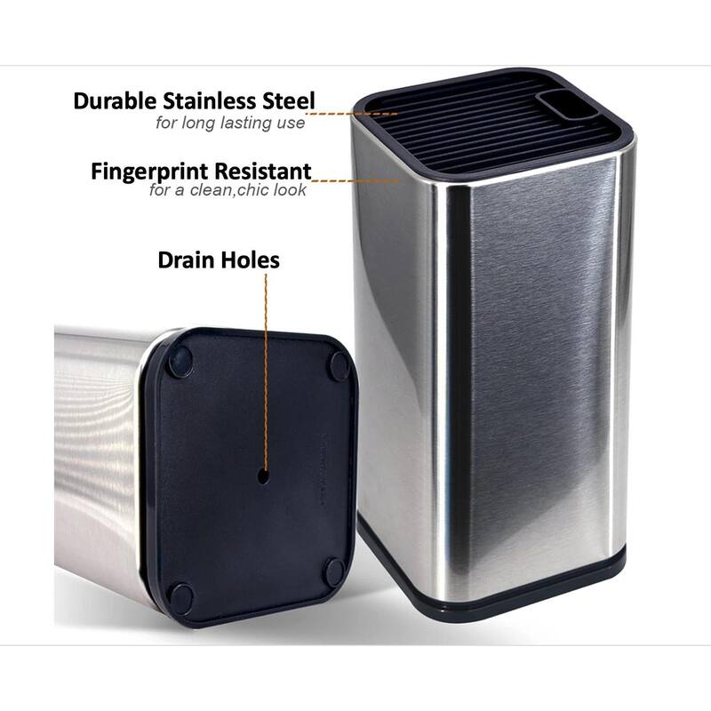 Dura Living Universal Knife Block Holder, Stainless Steel Organizer (knives not in included)