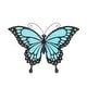 preview thumbnail 3 of 6, Blue Butterfly Glass and Metal Outdoor Wall Decor