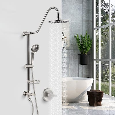 YASINU Wall-Mounted Rain Shower System with 5-Function Handheld Shower