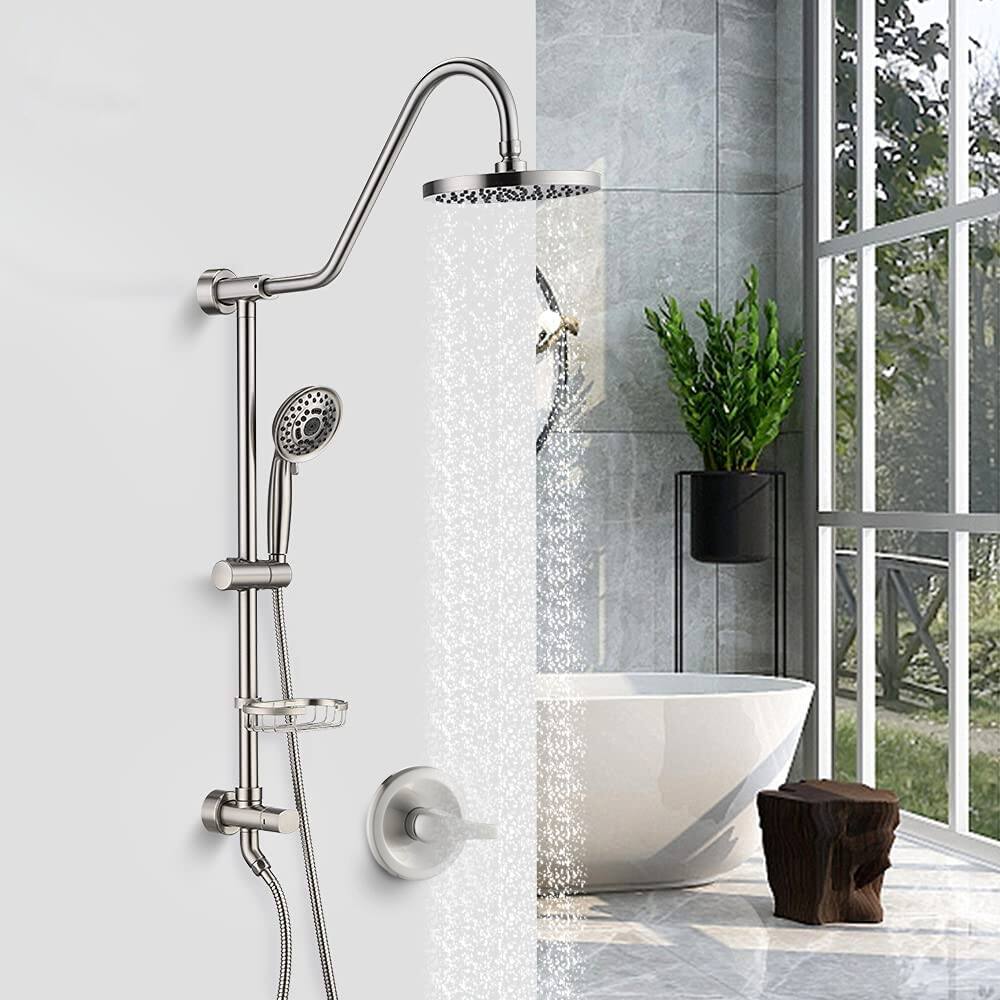 YASINU Wall-Mounted Rain Shower System with 5-Function Handheld Shower