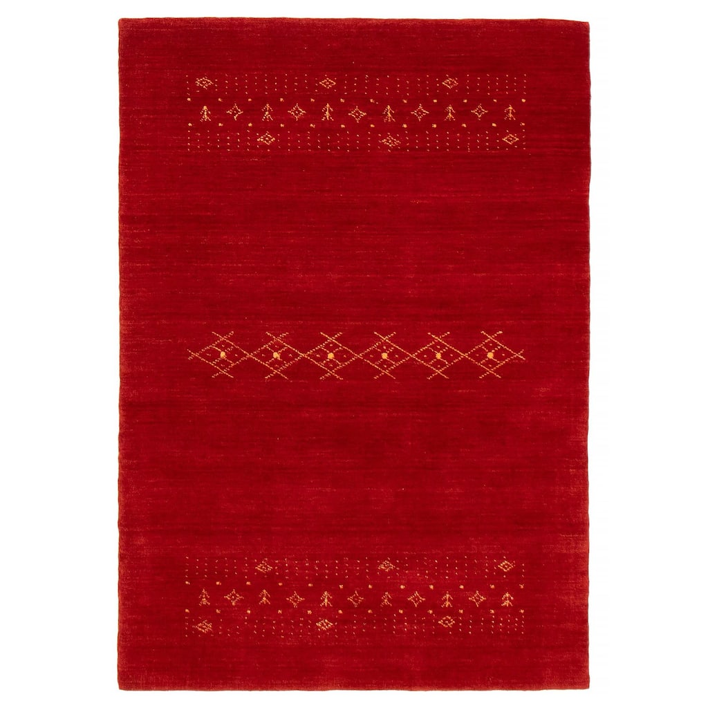 Kashkuli Gabbeh Red Rug 4'3" x 5'10" - 4'3 x 5'10