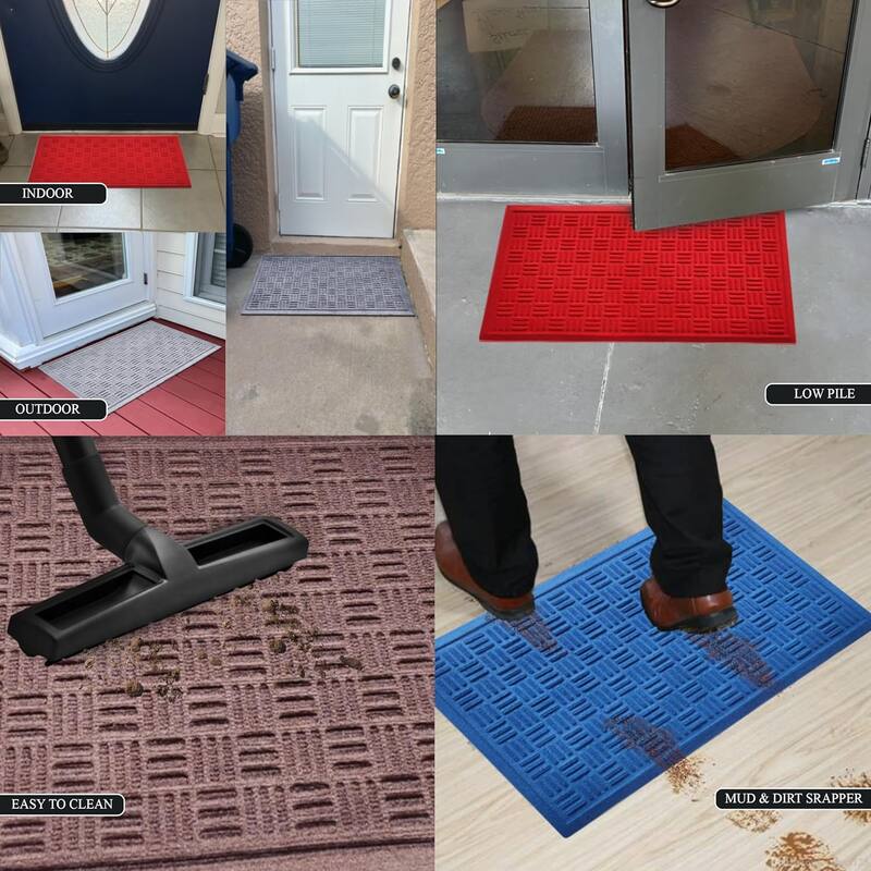A1HC New All Weather Superior Dirt and Moisture Absorbing Polypropylene Door Mat with Non-Slip Backing for Inside Outside Use