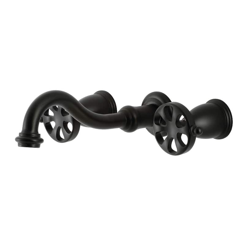 Belknap Two-Handle 3-Hole Wall Mount Bathroom Faucet - Matte Black