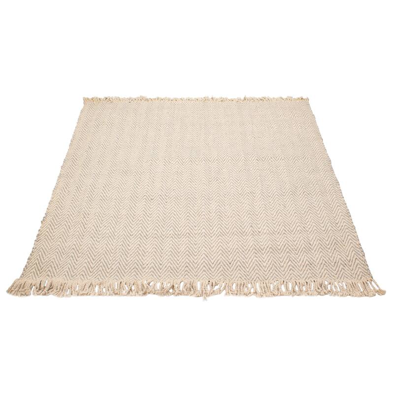 ECARPETGALLERY Hand Tufted Sienna Beige Wool Rug - 7'0 x 7'5