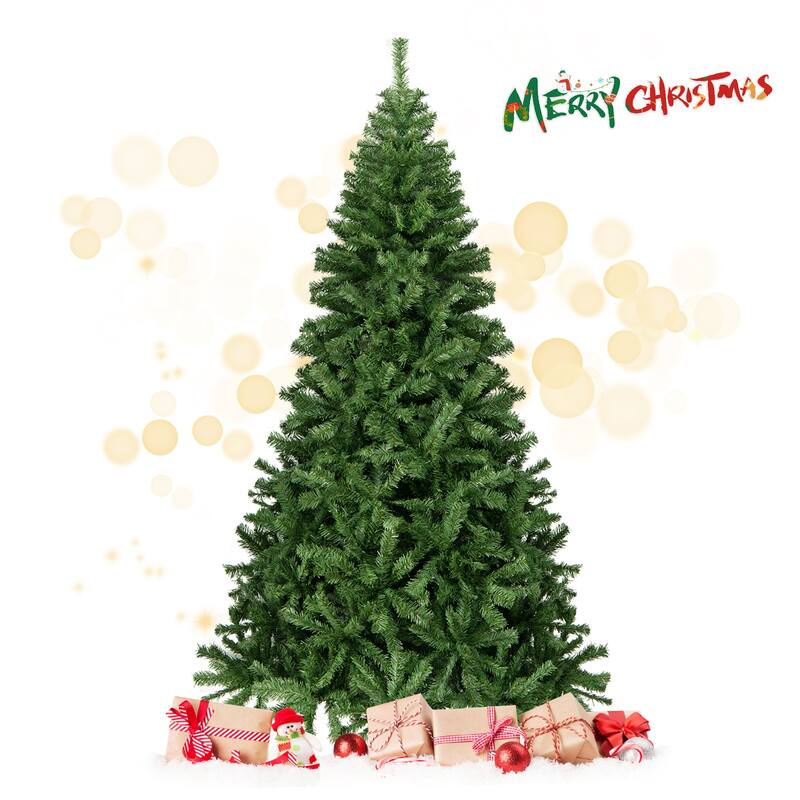 Gymax 7.5' Christmas Tree 1346 Tips Premium Hinged Artificial PVC