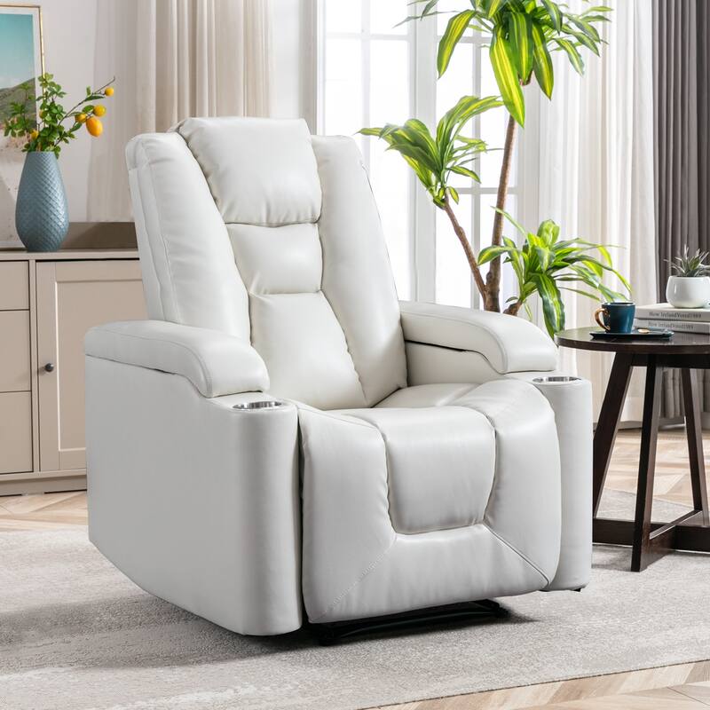 Power Leather Recliner Chair Home Theater Seating Soft