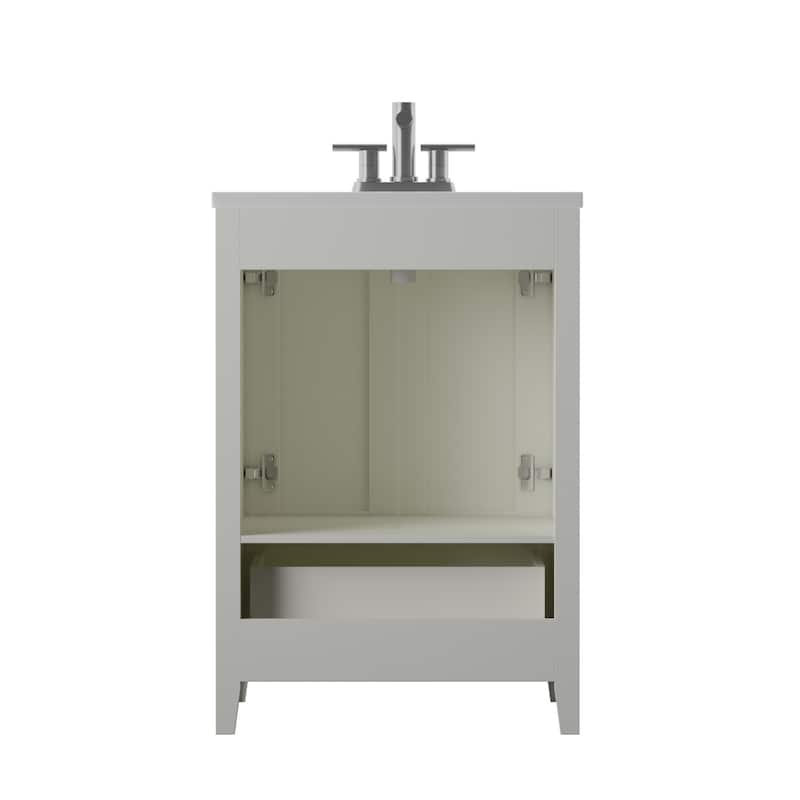 24" Single Bathroom Vanity with Lower Drawer