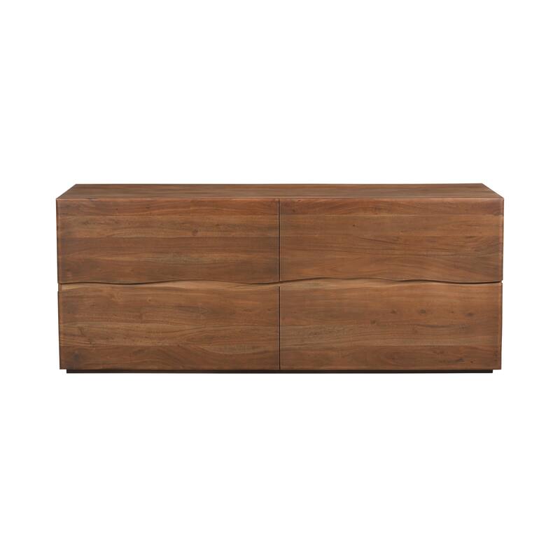 Aurelle Home Wassai Live-Edge Acacia Wood 4-Drawer Dresser