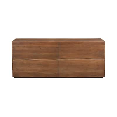 Aurelle Home Wassai Live-Edge Acacia Wood 4-Drawer Dresser