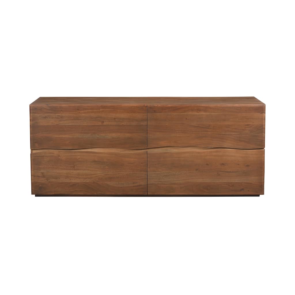 Aurelle Home Wassai Live-Edge Acacia Wood 4-Drawer Dresser