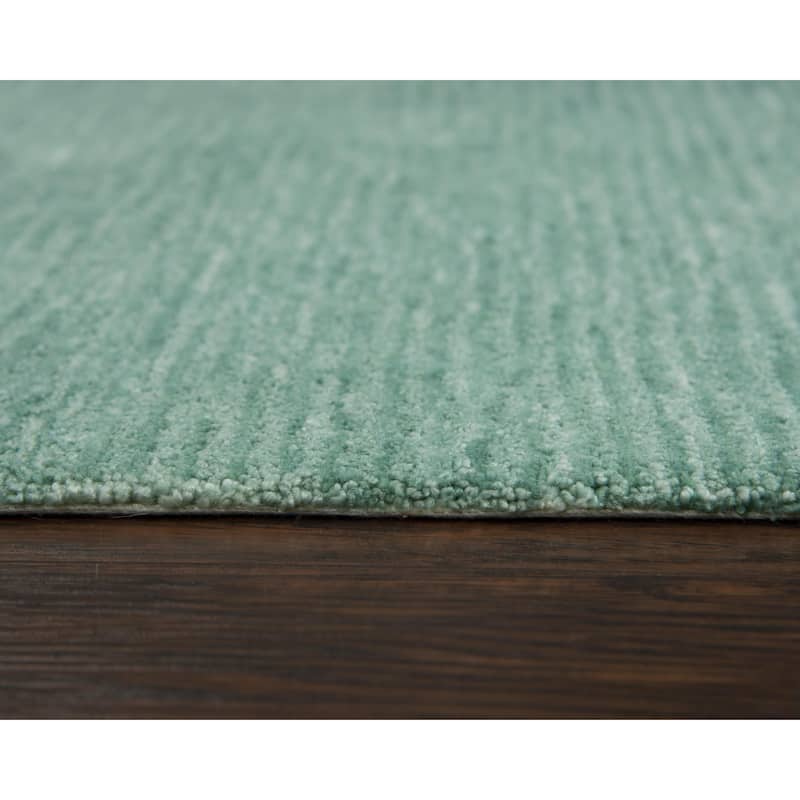 Alora Decor Luna Teal Solid Tone-on-tone Hand-tufted Rug