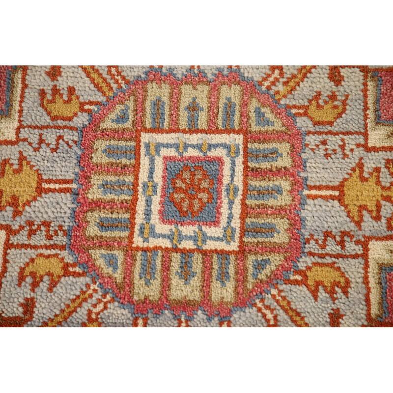 Geometric Heriz Serapi Oriental Area Rug Handmade Wool Carpet - 8'9"x 11'8"