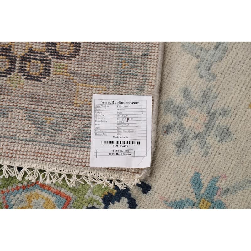 Oushak Style Area Rug Handmade Transitional Wool Carpet - 8'10"x 11'10"