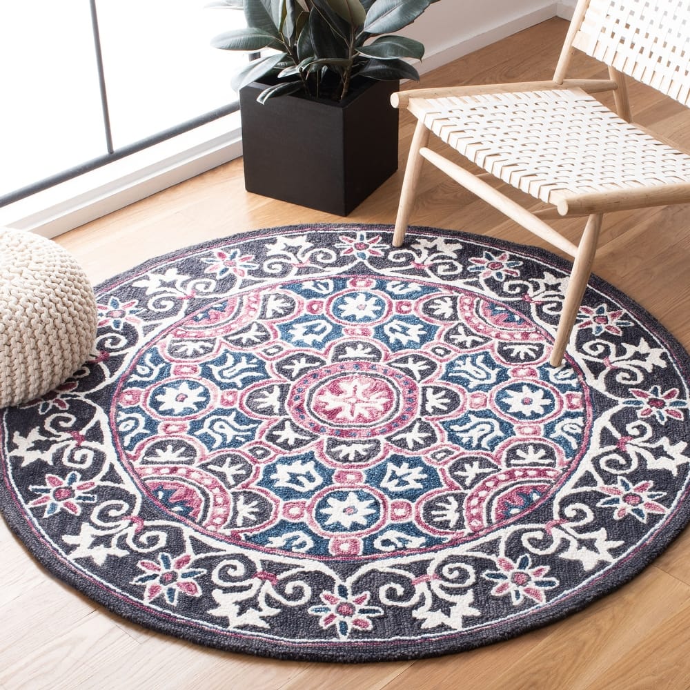 SAFAVIEH Handmade Micro-Loop Soka Modern Wool Rug - 5'