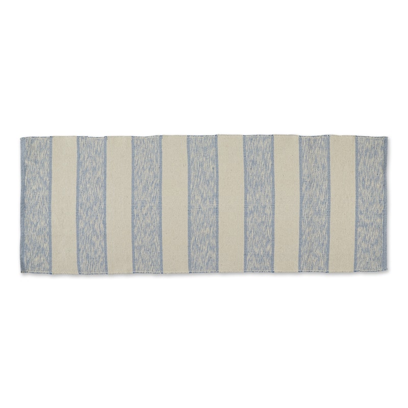 DII French Blue Variegated Plaid Recycled Yarn Rug (Set of 2) - Big