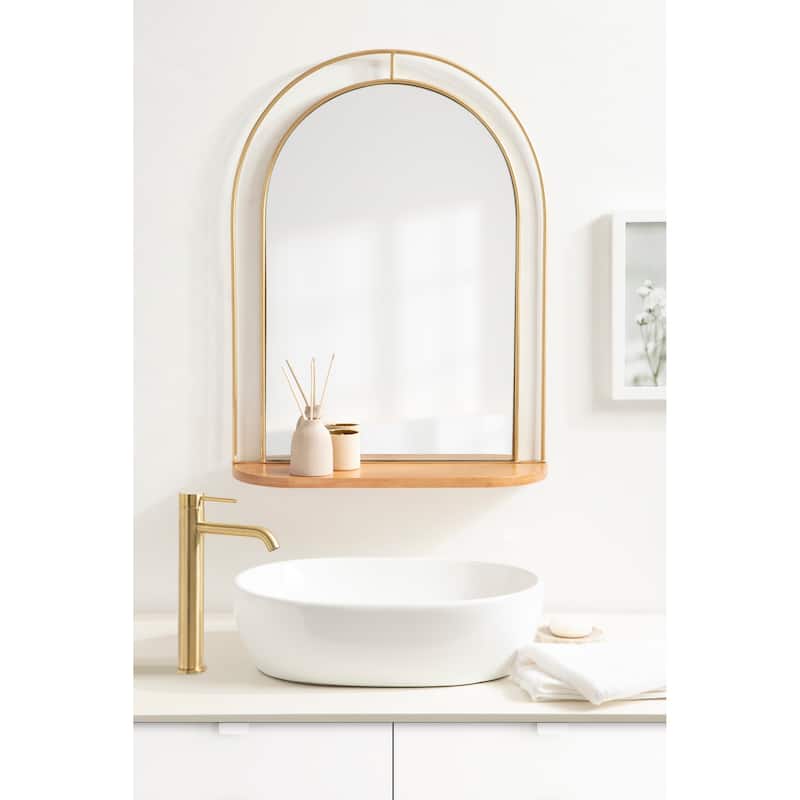 Kate and Laurel Reverie Framed Wall Mirror with Shelf - 23x30