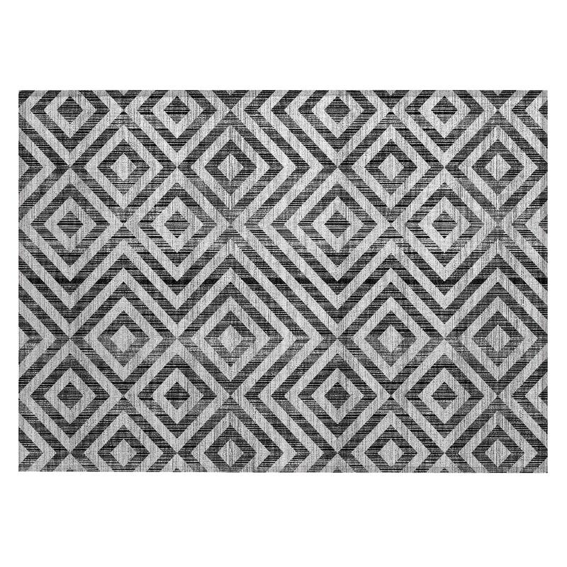 Machine Washable Indoor/ Outdoor Chantille Diamond Geo Rug