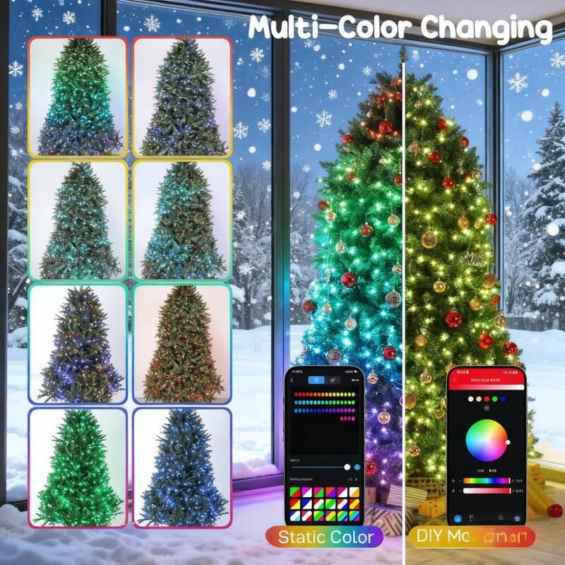 9ft Pre Lit Christmas Tree with LED Lights Music Sync and Mobile App Control - Green