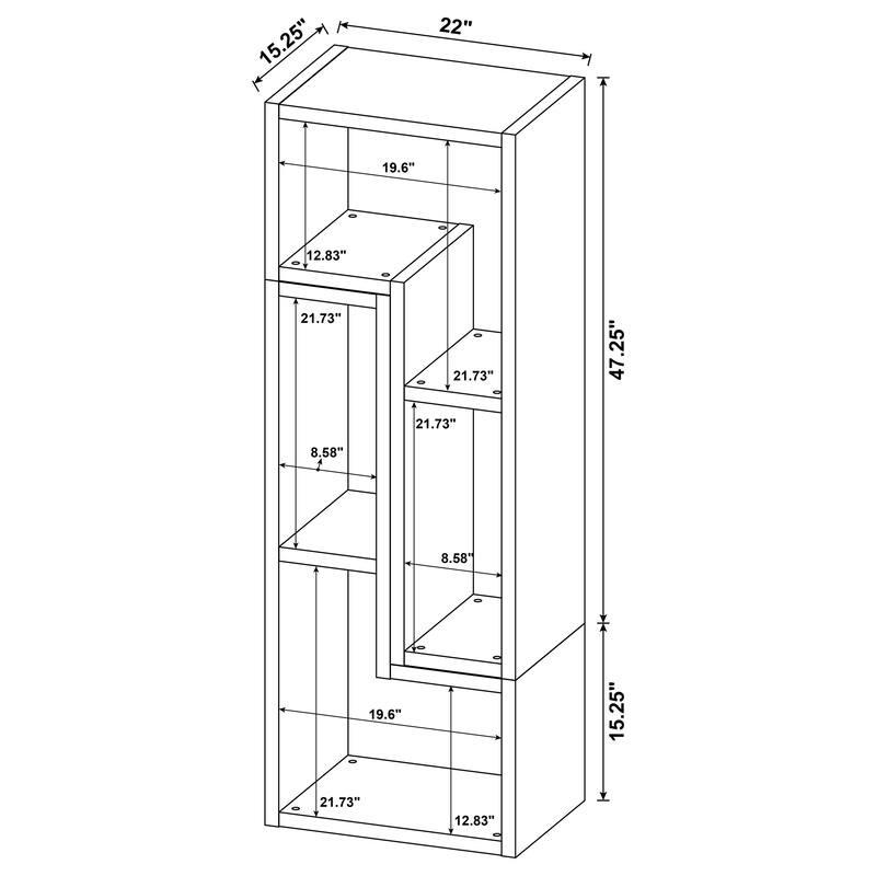 Velma Multipurpose TV Stand and Bookshelf Cappuccino - 47.25" x 15.25" x 22.00"