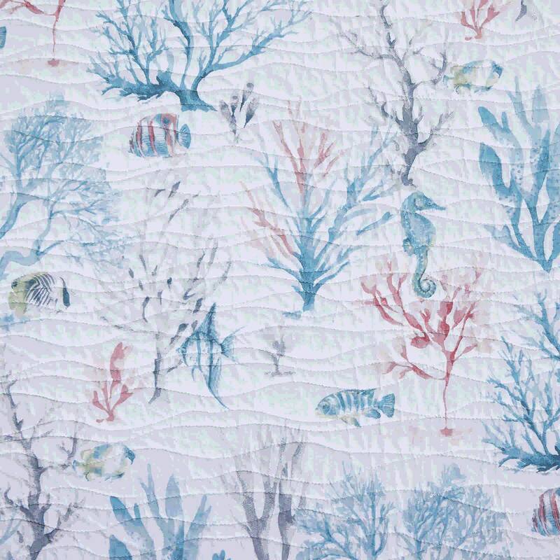 St. Vincent Coastal Beach Cotton Quilt Set - Reversible and Machine Washable