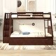 preview thumbnail 33 of 37, Detachable Design Twin-over-Full Bunk Bed with Drawers，Ladder and Storage Staircase