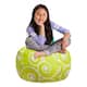 Kids Bean Bag Chair, Big Comfy Chair - Machine Washable Cover - 27 Inch Medium - Pattern Swirls Lime and White