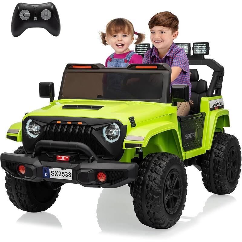2 Seater Electric Toys Ride On Car with Remote Control, Vehicles for Kids - Green