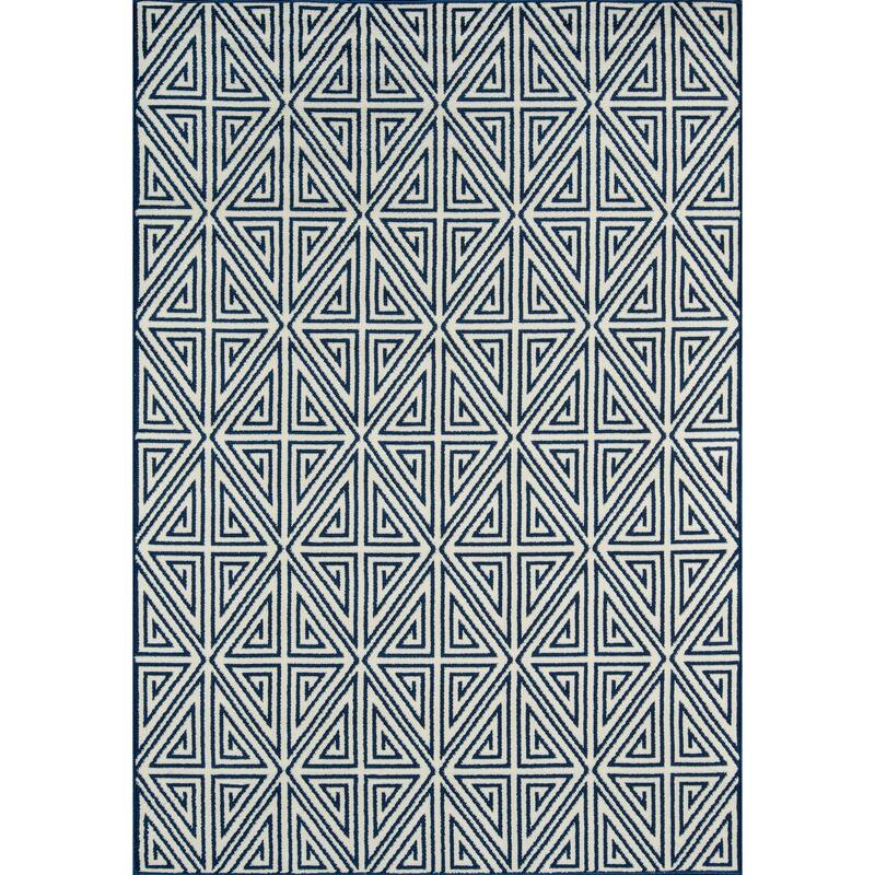 Momeni Baja Diamonds Indoor Outdoor Rug - 1'8" x 3'7" - Navy