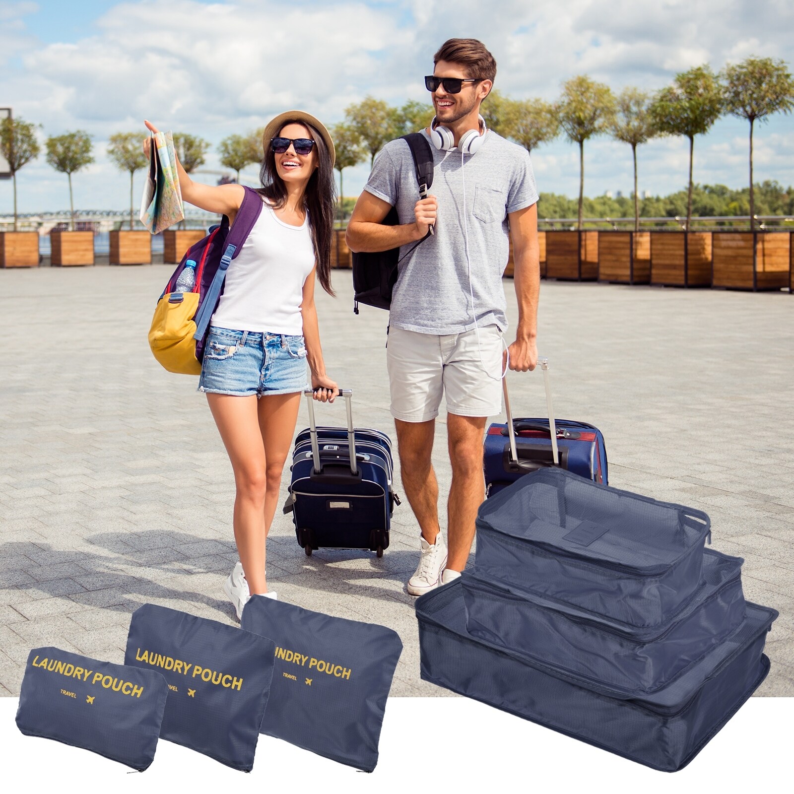 6Set Packing Cube Luggage Packing Organizer Travel Bags