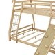 preview thumbnail 9 of 7, House Bunk Beds for Kids, Wood Twin Over Queen Bunk Bed with Climbing Nets & Climbing Ramp, Natural
